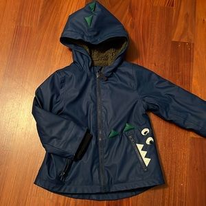 Dinosaur rain jacket with fur inside
